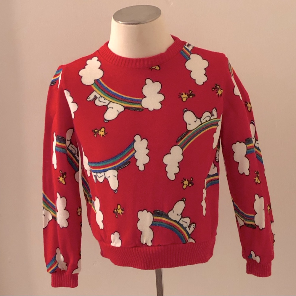 Vintage Girls Peanuts Snoopy Woodstock Sweater 🌈☁️🥜